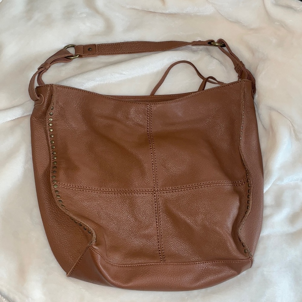 The sak 100% leather brown hobo bag
